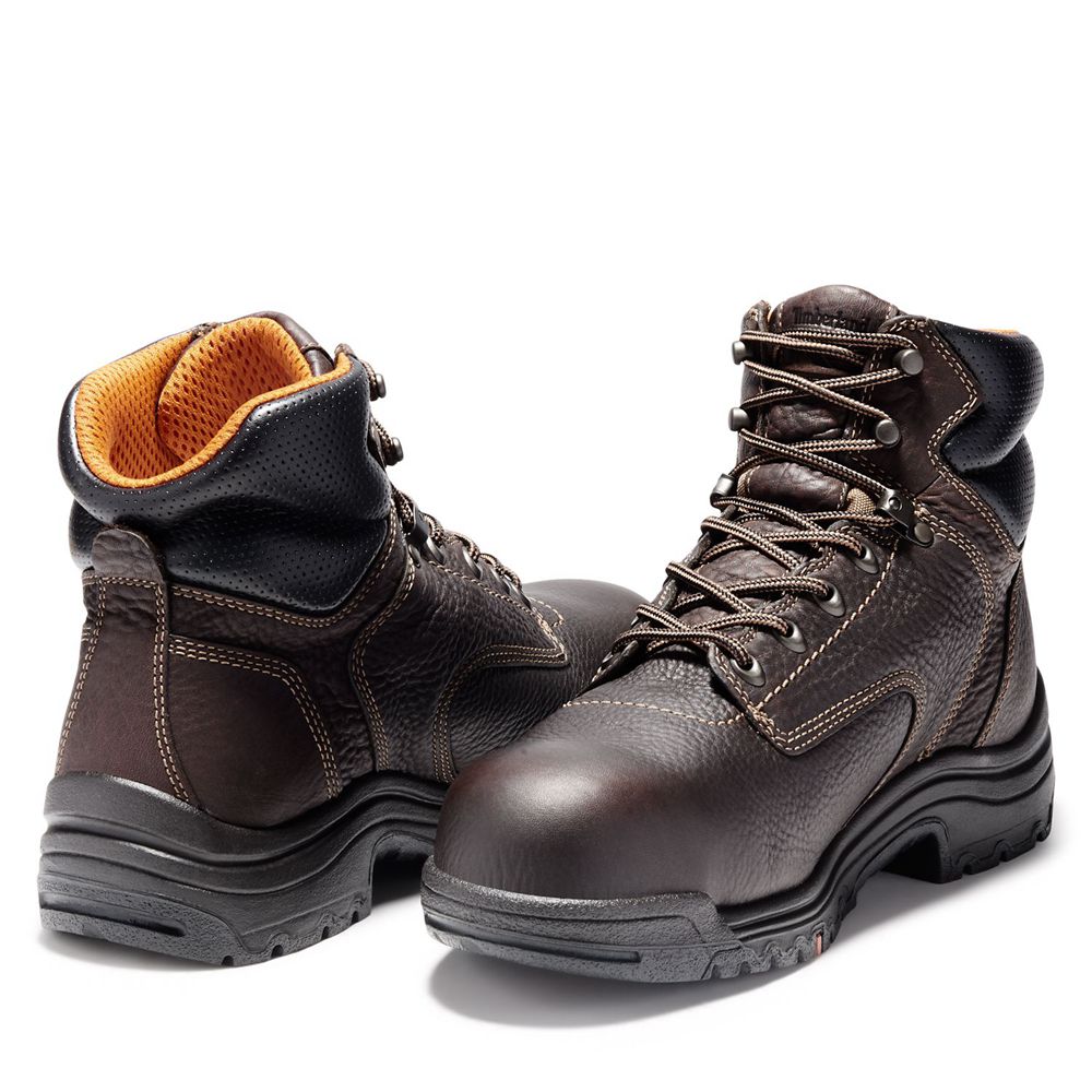 Timberland Mens Work Boots PRO® TiTAN® 6\" Comp Toe - Dark Brown - India BG2381604